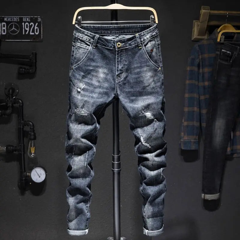 Men's Ripped Slim-Fit Jeans