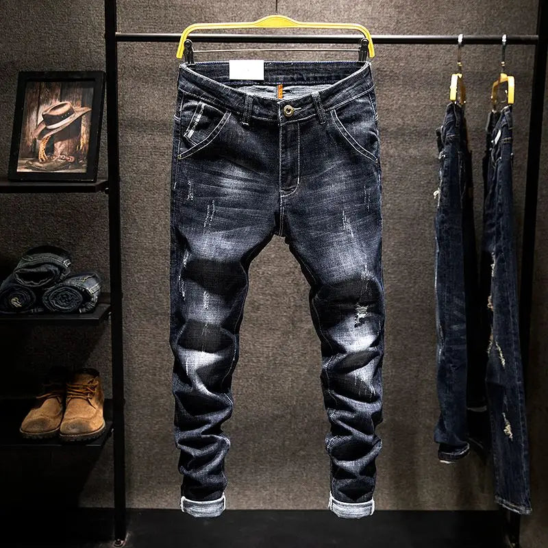 Men's Ripped Slim-Fit Jeans