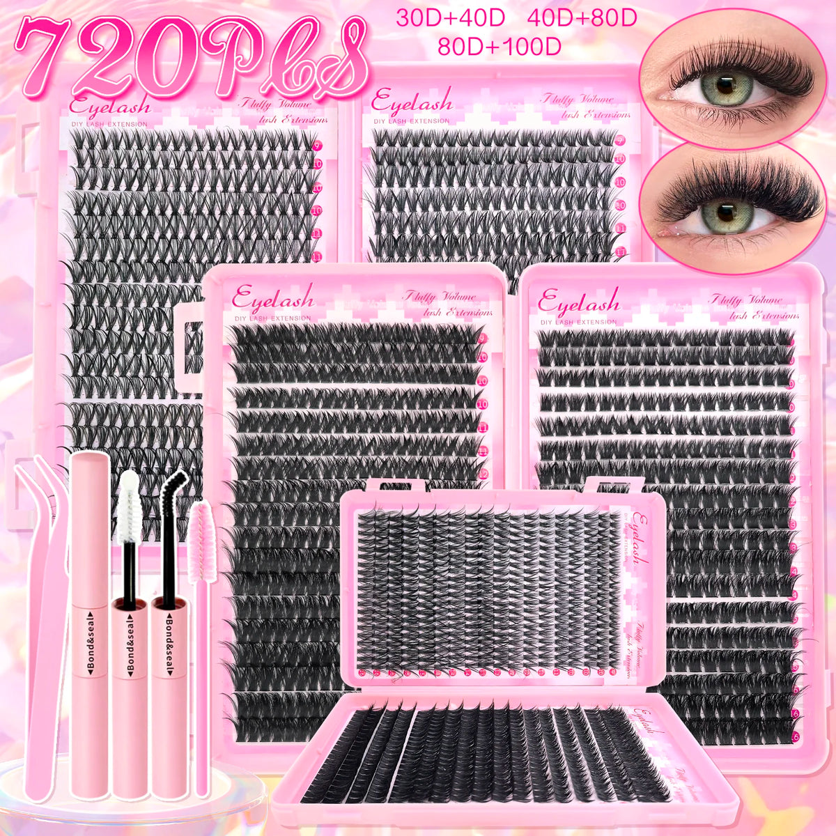DIY Cluster Lash Extension Kit