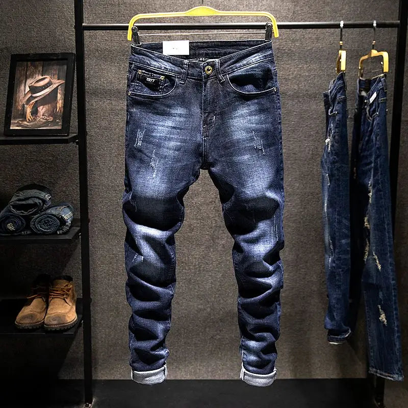 Men's Ripped Slim-Fit Jeans