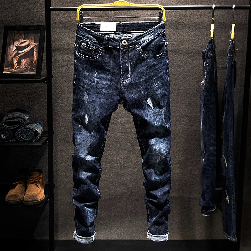 Men's Ripped Slim-Fit Jeans