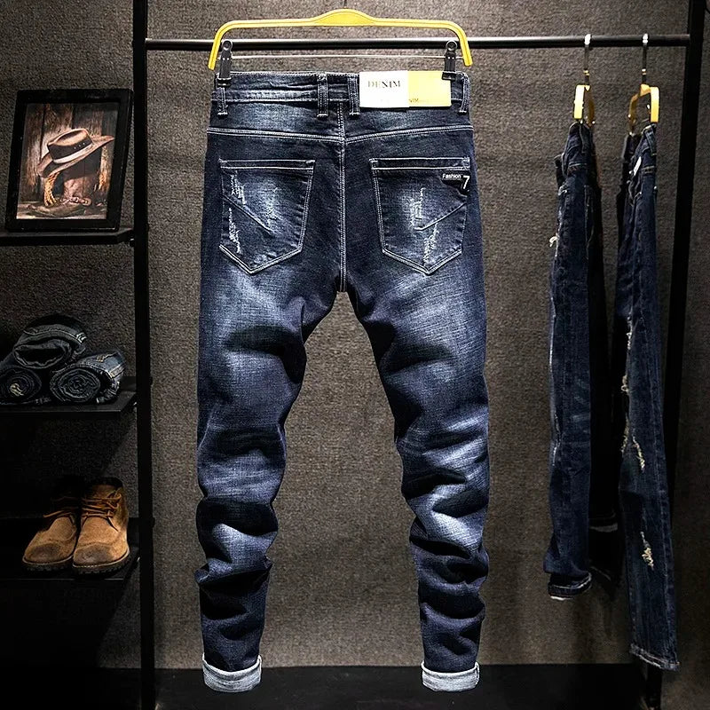 Men's Ripped Slim-Fit Jeans