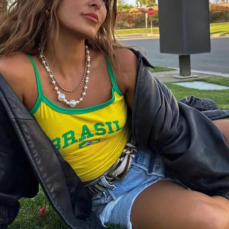 Brazil 90s Crop Top Tee