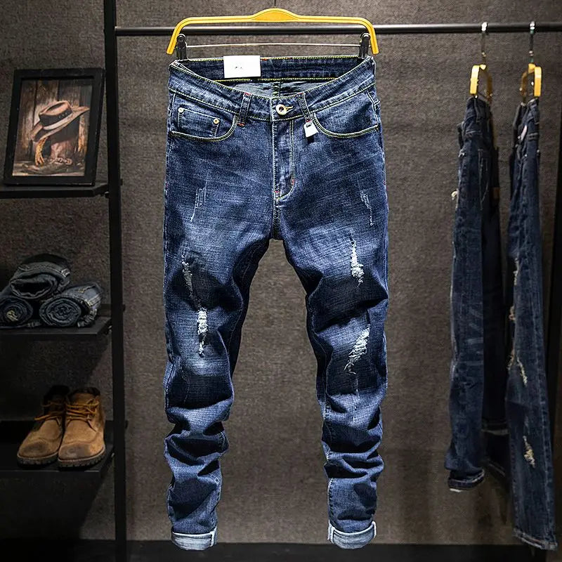 Men's Ripped Slim-Fit Jeans